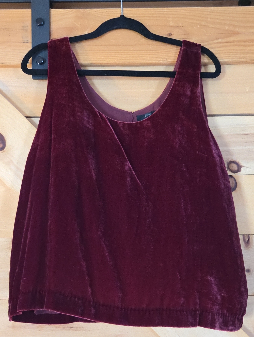 J. Crew Velvet Tank Top in Deep Burgundy